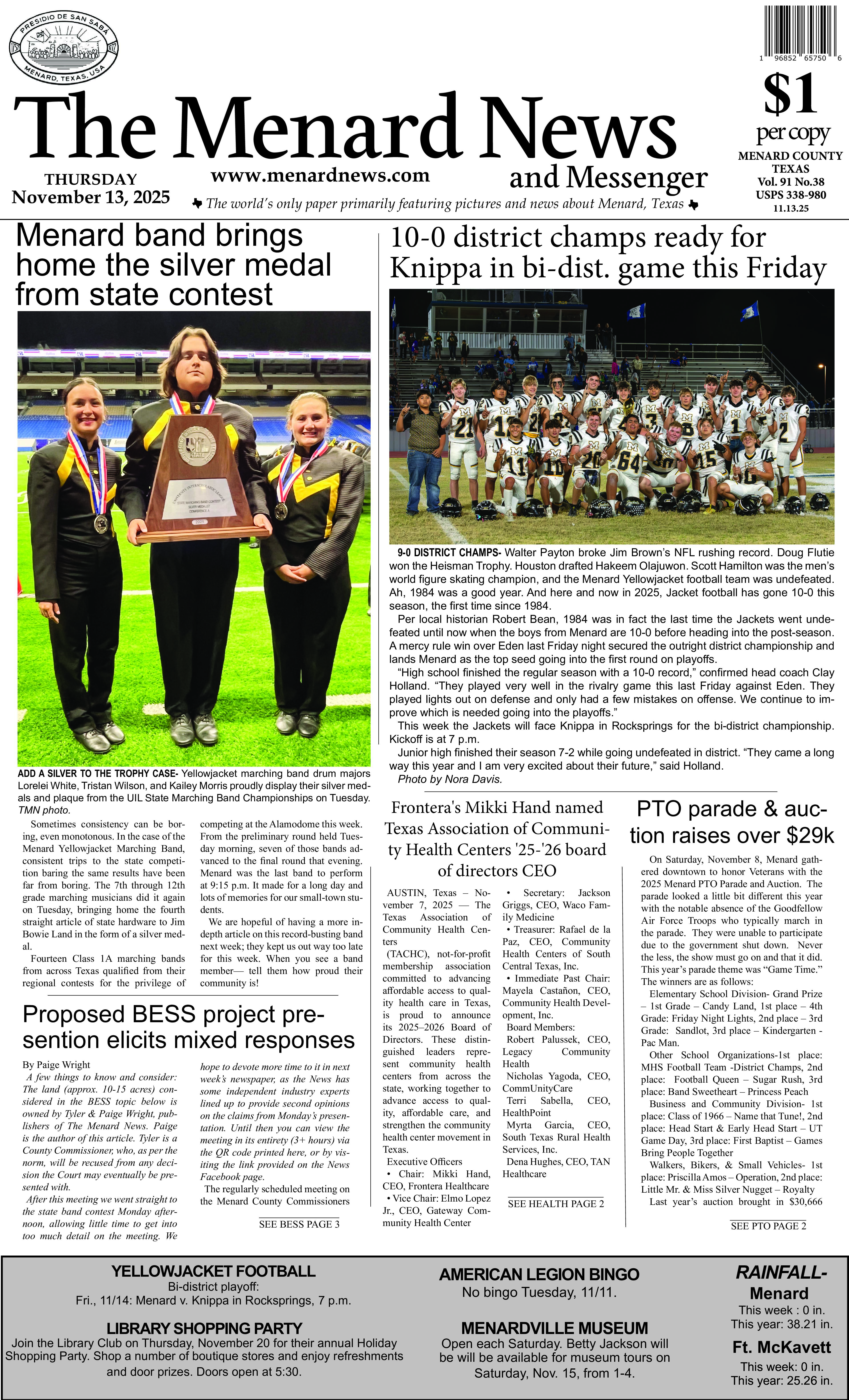 BESS info roundup | The Menard News and Messenger
